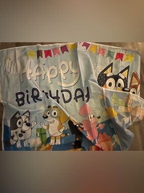 Disney bluey fabric happy birthday banner and / or photo op backdrop